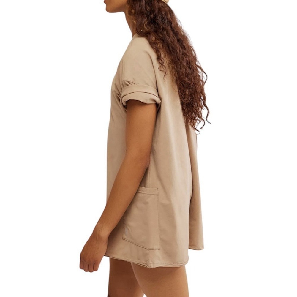 Free People Movement FP Women's Hot Shot Tee Romper Sz S, M or L Mocha Latte NWT - Picture 4 of 10